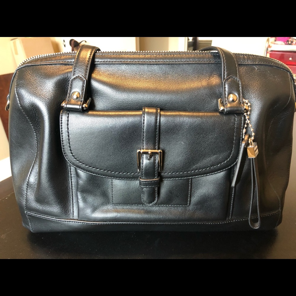 Black leather Coach purse; NWOT